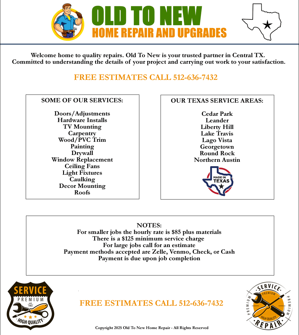 OLD TO NEW HOME REPAIR, UPGRADES, AND RENOVATION